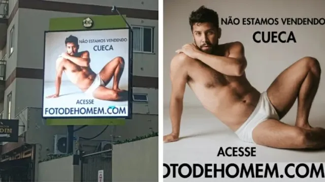 Prefeitura alega pornografia e retira outdoor com homem de cueca em SC