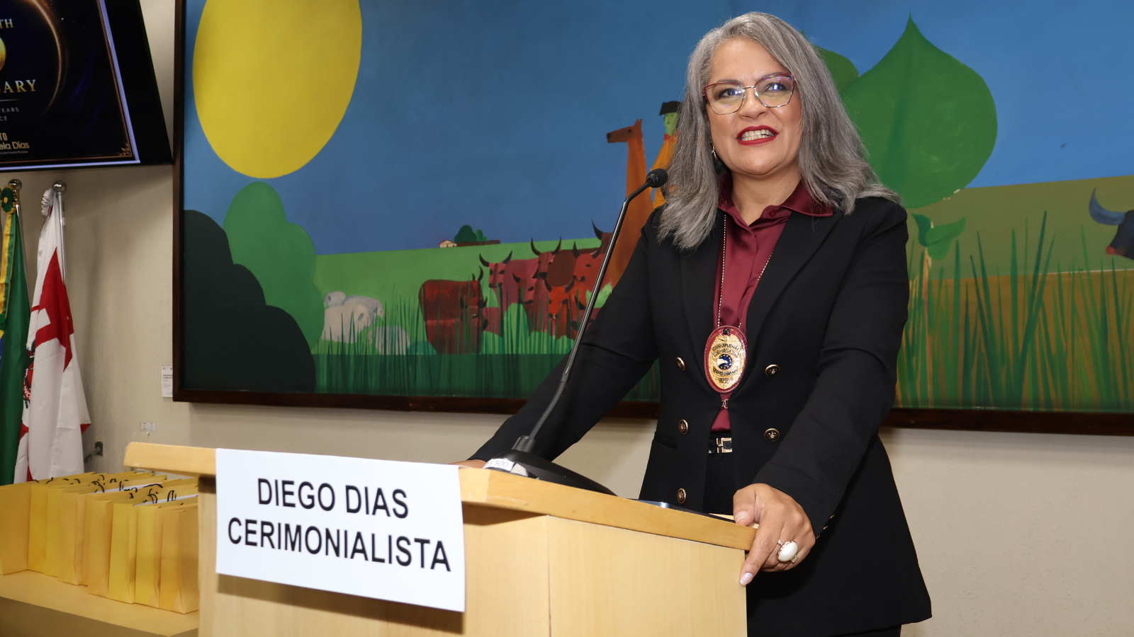Elisângela Dias durante Ato Solene de 25 anos da Jethro International na Câmara Municipal de São Paulo.
